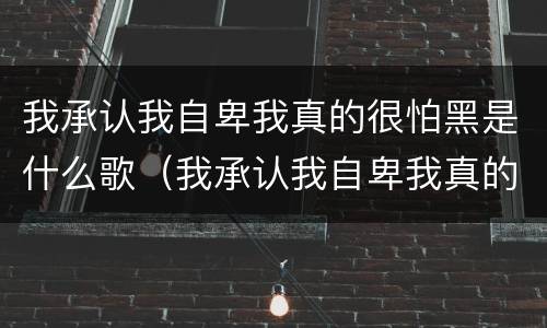 我承认我自卑我真的很怕黑是什么歌（我承认我自卑我真的很怕黑是什么歌原唱是谁）