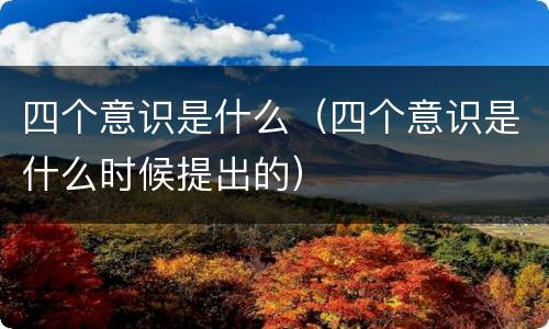 四个意识是什么（四个意识是什么时候提出的）