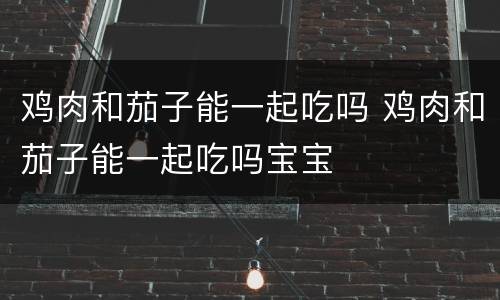 鸡肉和茄子能一起吃吗 鸡肉和茄子能一起吃吗宝宝