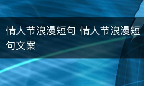 情人节浪漫短句 情人节浪漫短句文案