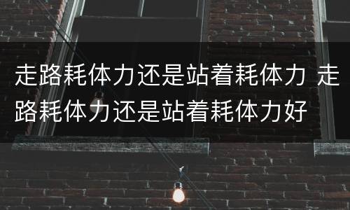走路耗体力还是站着耗体力 走路耗体力还是站着耗体力好