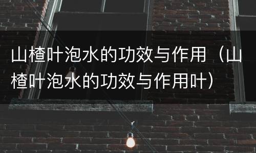山楂叶泡水的功效与作用（山楂叶泡水的功效与作用叶）