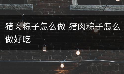 猪肉粽子怎么做 猪肉粽子怎么做好吃