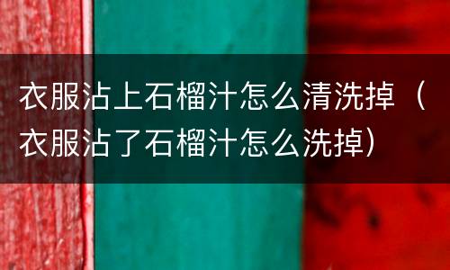 衣服沾上石榴汁怎么清洗掉（衣服沾了石榴汁怎么洗掉）