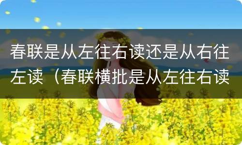 春联是从左往右读还是从右往左读（春联横批是从左往右读还是从右往左读）