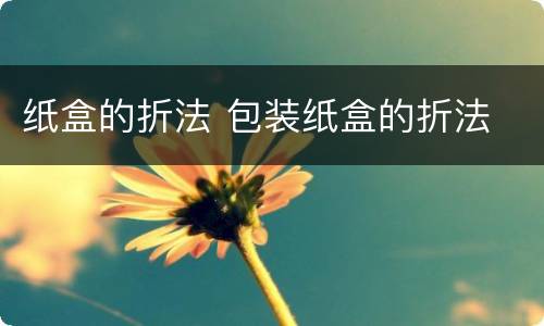 纸盒的折法 包装纸盒的折法