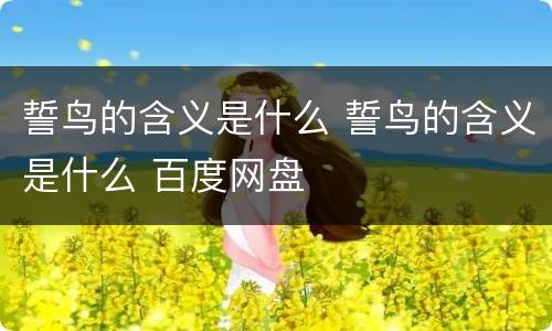 誓鸟的含义是什么 誓鸟的含义是什么 百度网盘