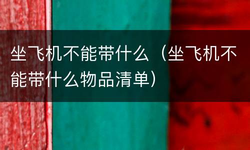 坐飞机不能带什么（坐飞机不能带什么物品清单）