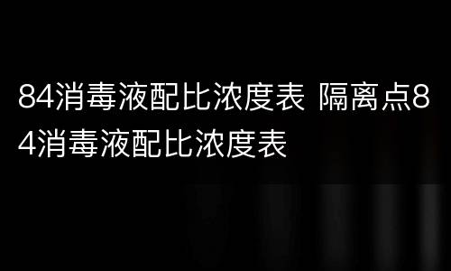 84消毒液配比浓度表 隔离点84消毒液配比浓度表