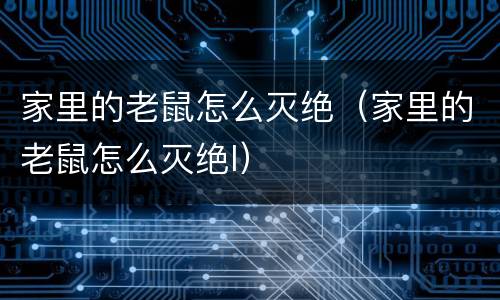 家里的老鼠怎么灭绝（家里的老鼠怎么灭绝l）