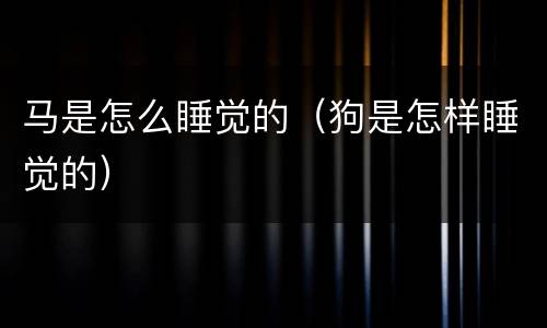 马是怎么睡觉的（狗是怎样睡觉的）