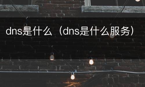 dns是什么（dns是什么服务）