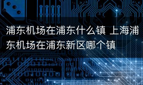 浦东机场在浦东什么镇 上海浦东机场在浦东新区哪个镇