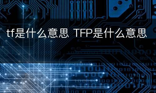 tf是什么意思 TFP是什么意思