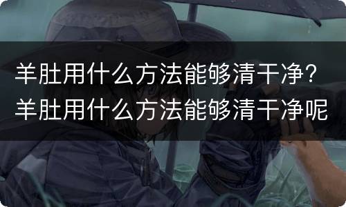 羊肚用什么方法能够清干净? 羊肚用什么方法能够清干净呢