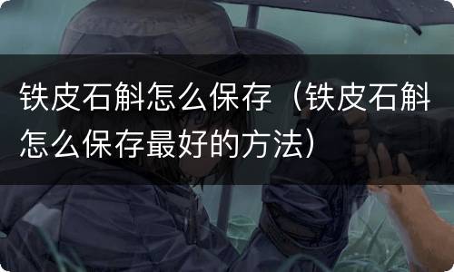 铁皮石斛怎么保存（铁皮石斛怎么保存最好的方法）