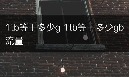 1tb等于多少g 1tb等于多少gb流量