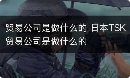 贸易公司是做什么的 日本TSK贸易公司是做什么的