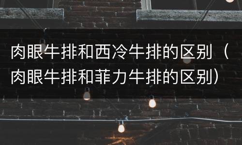 肉眼牛排和西冷牛排的区别（肉眼牛排和菲力牛排的区别）