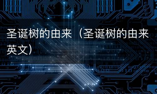 圣诞树的由来（圣诞树的由来英文）