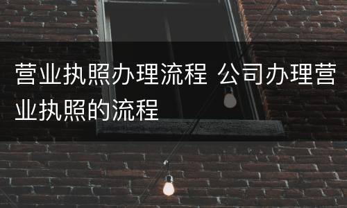 营业执照办理流程 公司办理营业执照的流程