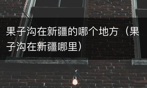 果子沟在新疆的哪个地方（果子沟在新疆哪里）