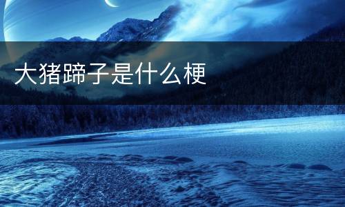 大猪蹄子是什么梗