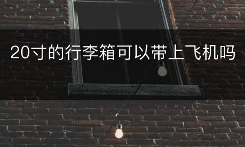 20寸的行李箱可以带上飞机吗