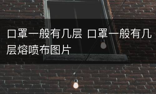 口罩一般有几层 口罩一般有几层熔喷布图片