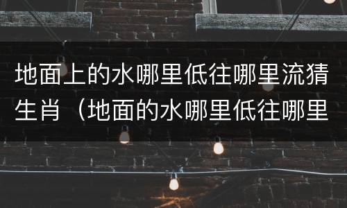 地面上的水哪里低往哪里流猜生肖（地面的水哪里低往哪里流猜生肖买马）