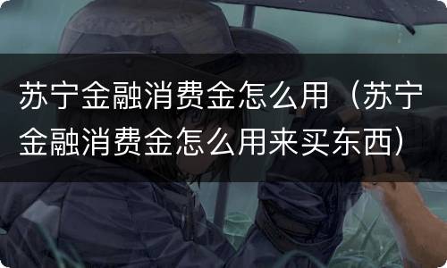 苏宁金融消费金怎么用（苏宁金融消费金怎么用来买东西）