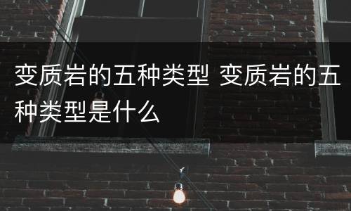 变质岩的五种类型 变质岩的五种类型是什么