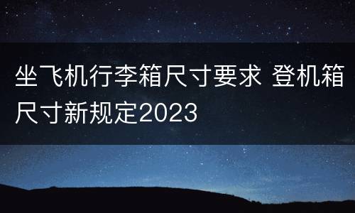 坐飞机行李箱尺寸要求 登机箱尺寸新规定2023