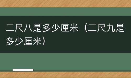 二尺八是多少厘米（二尺九是多少厘米）