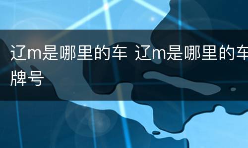 辽m是哪里的车 辽m是哪里的车牌号
