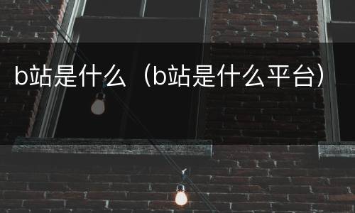 b站是什么（b站是什么平台）