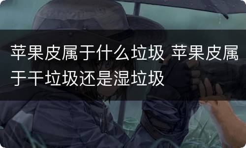 苹果皮属于什么垃圾 苹果皮属于干垃圾还是湿垃圾