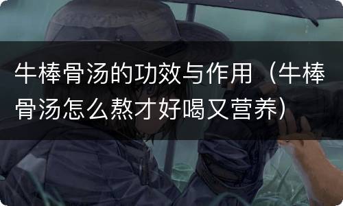 牛棒骨汤的功效与作用（牛棒骨汤怎么熬才好喝又营养）