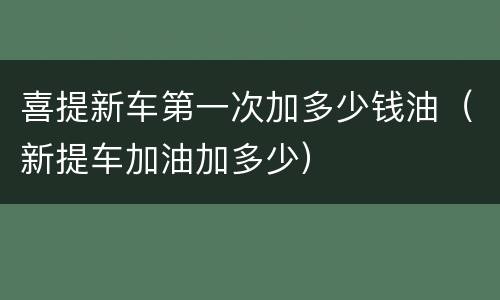 喜提新车第一次加多少钱油（新提车加油加多少）
