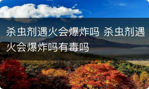 杀虫剂遇火会爆炸吗 杀虫剂遇火会爆炸吗有毒吗