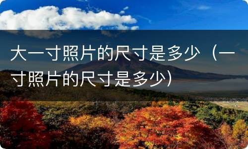 大一寸照片的尺寸是多少（一寸照片的尺寸是多少）