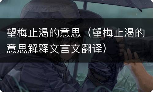 望梅止渴的意思（望梅止渴的意思解释文言文翻译）