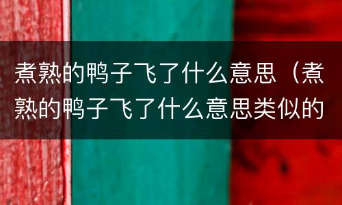 煮熟的鸭子飞了什么意思（煮熟的鸭子飞了什么意思类似的语句）