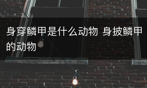身穿鳞甲是什么动物 身披鳞甲的动物