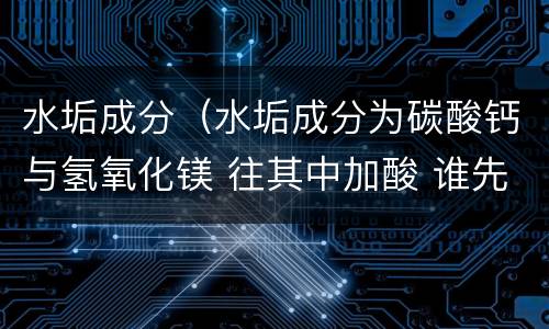 水垢成分（水垢成分为碳酸钙与氢氧化镁 往其中加酸 谁先反应）