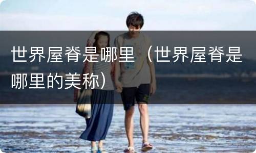 世界屋脊是哪里（世界屋脊是哪里的美称）