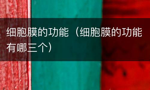 细胞膜的功能（细胞膜的功能有哪三个）