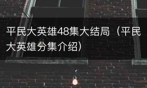 平民大英雄48集大结局（平民大英雄分集介绍）