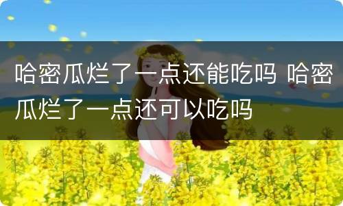 哈密瓜烂了一点还能吃吗 哈密瓜烂了一点还可以吃吗
