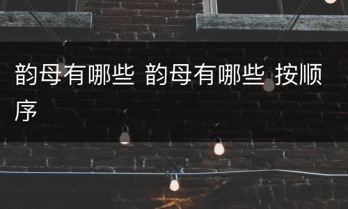 韵母有哪些 韵母有哪些 按顺序
